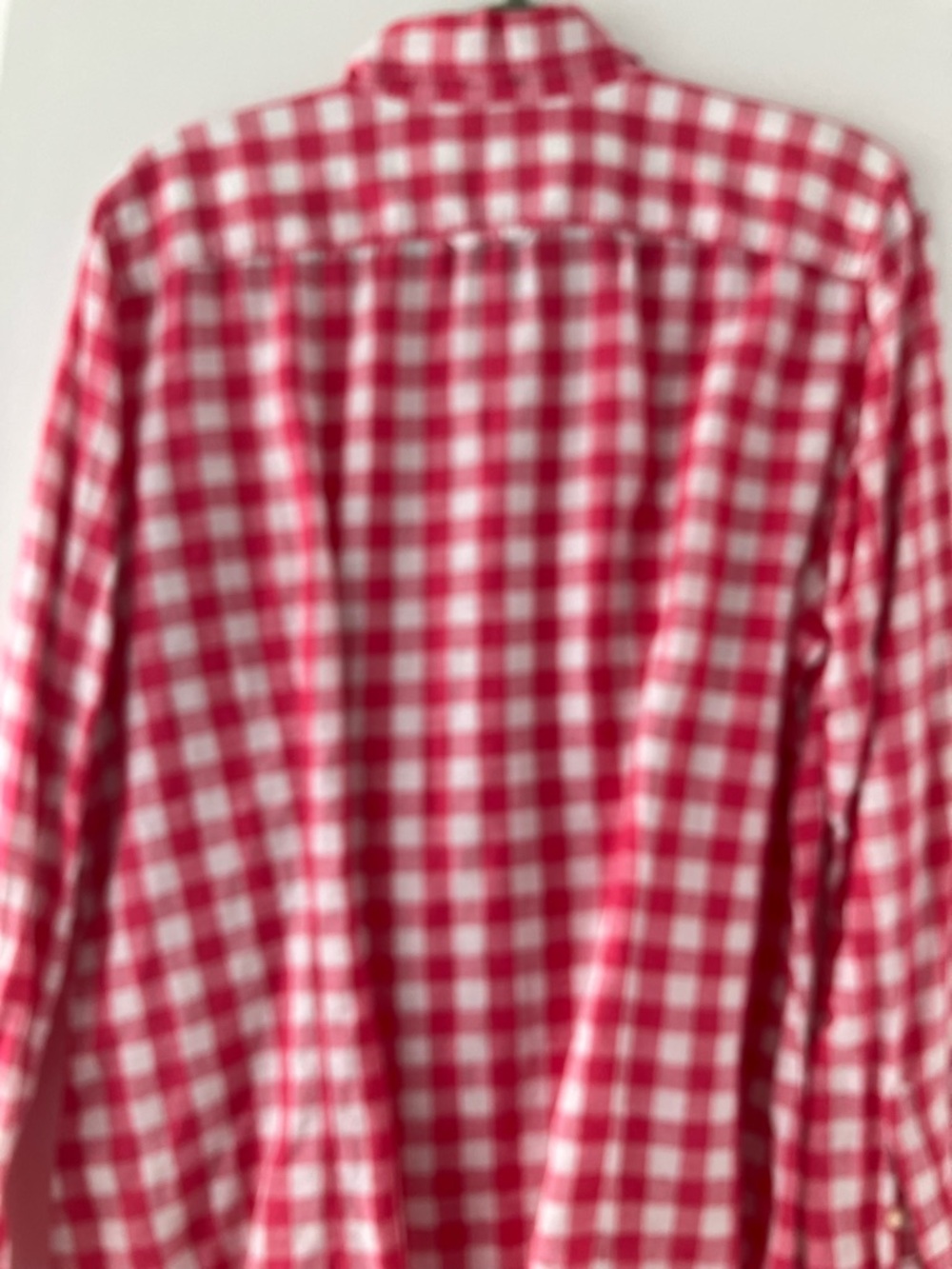 Banana Republic Coral-Red and White Gingham Shirt - Picture 3 of 3